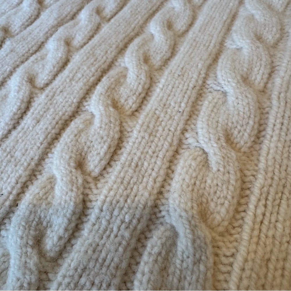 🦋Fisherman Out of Ireland Pure Wool Cashmere Blend Cable Knit Turtleneck🦋 - Picture 9 of 12